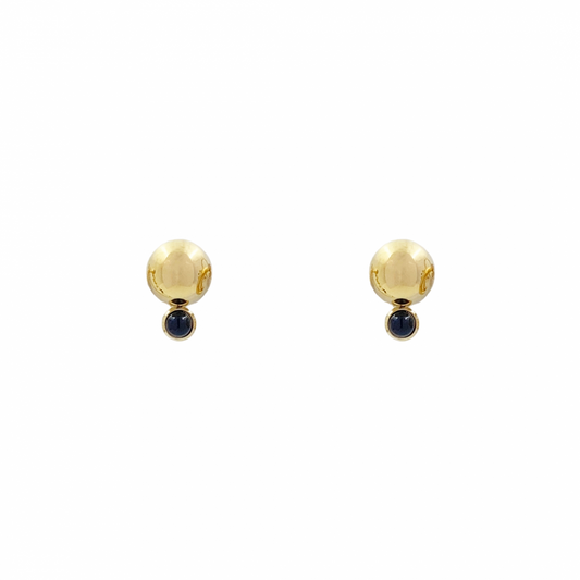 ZAG Boucles d'oreilles en Acier doré et onyx noir